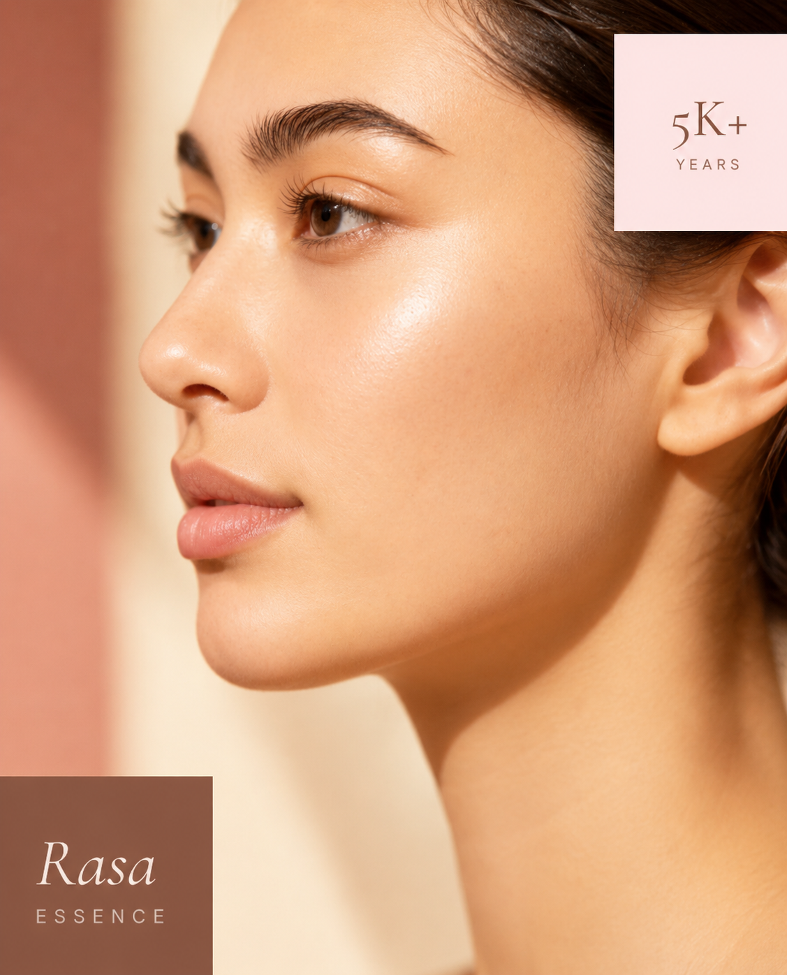 Profile portrait showing radiant healthy skin